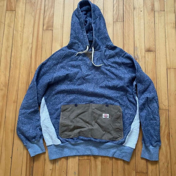 Crooks & Castles Other - Crooks Castles Hoodie Blue Gray Colorblock Pocket Hooded Sweatshirt Mens Large